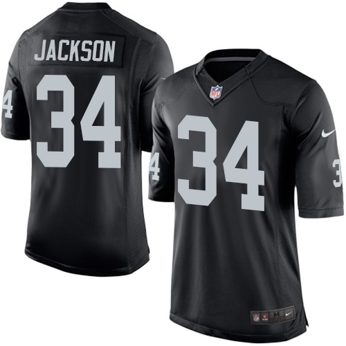 Men's Limited Bo Jackson Nike Jersey Black Home - #34 NFL Oakland Raiders